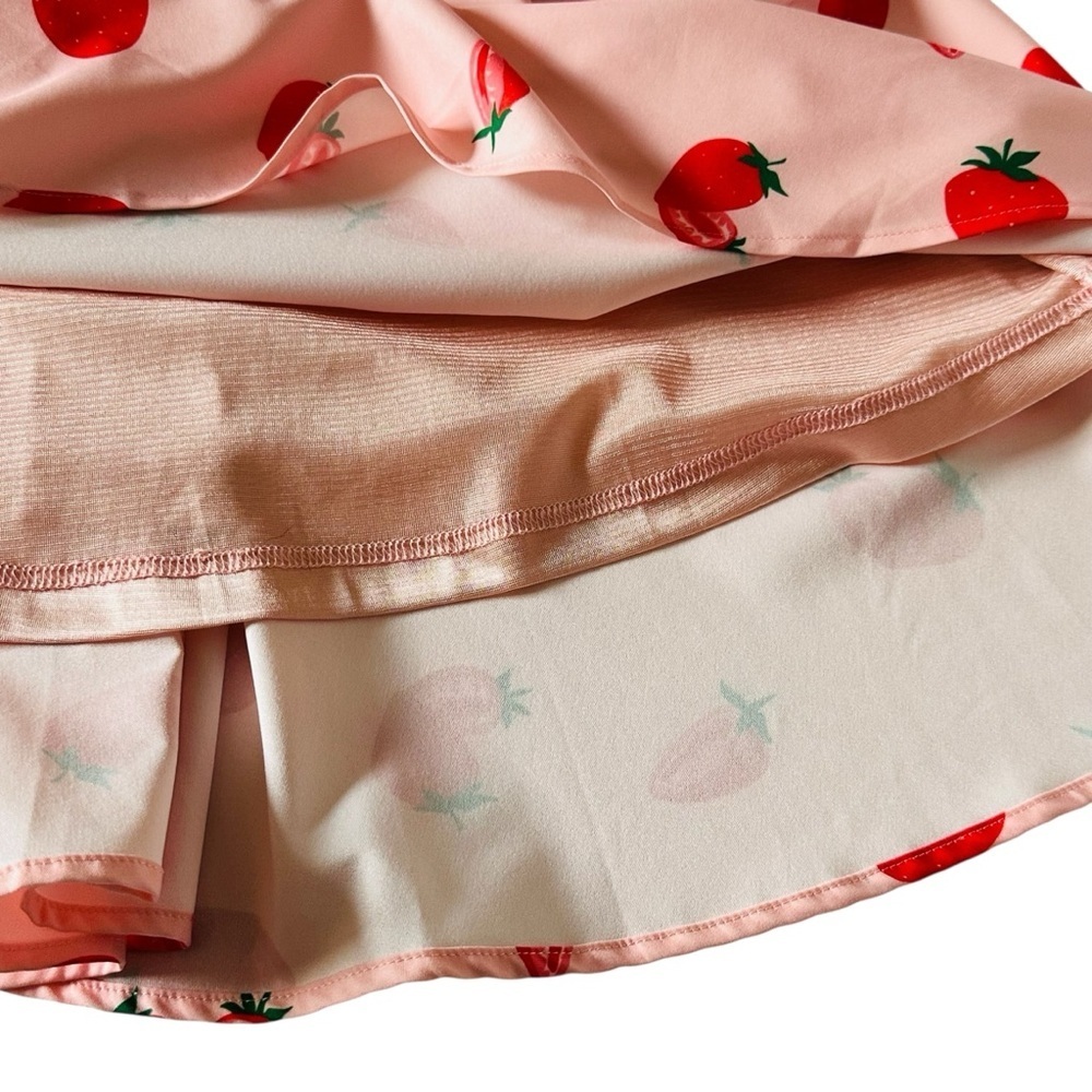 BELLE POGUE STRAWBERRY PRINT RUCHED FIT AND FLARE DRESS SIZE MEDIUM - Picture 9 of 15